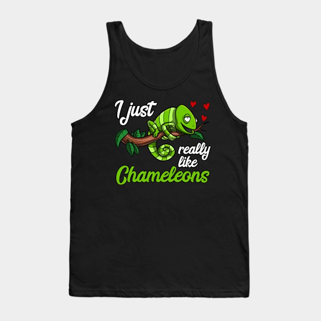 I Just Really Like Chameleons Cute Lizard Tank Top by underheaven